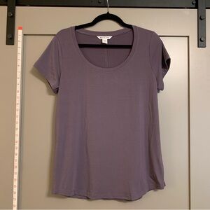 Athleta Mauve Purple Scoop Neck Stratus II Tee Shirt Athletic Top Women Size SP